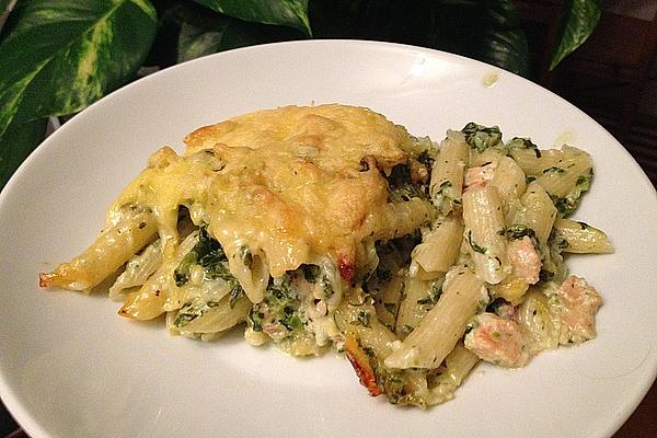 4-cheese Pasta Bake with Spinach and Salmon