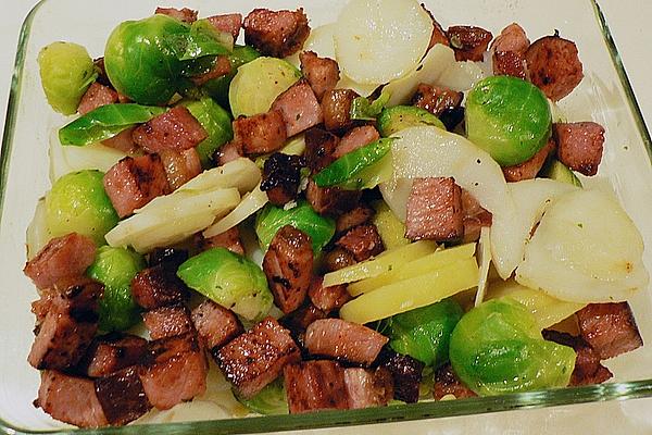 500 G – Potatoes – Brussels Sprouts – Kasseler Gratin