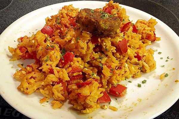 Ajvar Cottage Cheese Rice