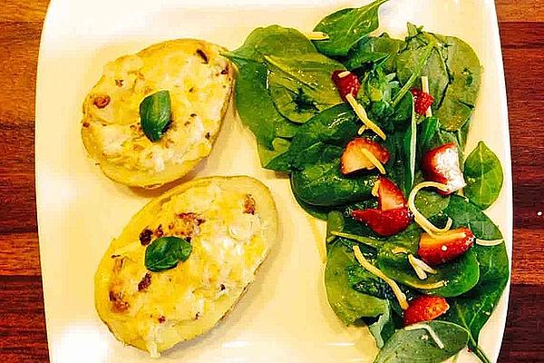 American Baked Potatoes Stuffed with Bacon and Cheese