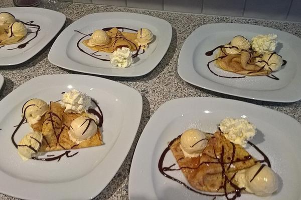 Andi`s Tipsy Pancakes with Vanilla Ice Cream