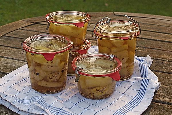 Anja`s Mustard Pickles with White Balsamic Vinegar, Boiled Down