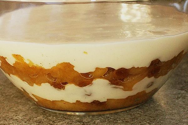 Apple Compote with Rose Pudding