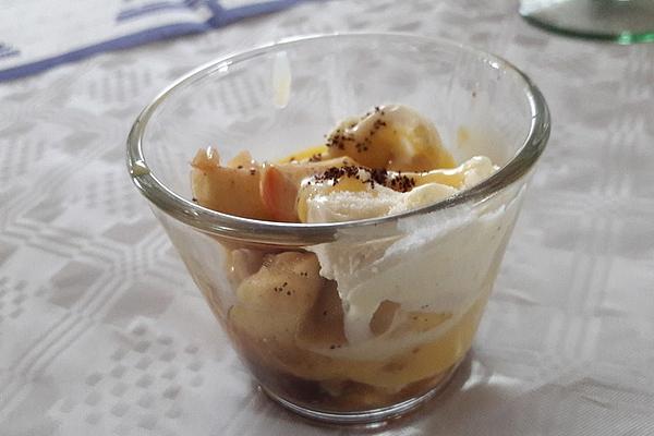 Apple-nut Winter Dessert on Vanilla Ice Cream