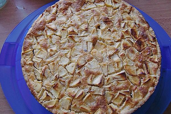Apple Pie with Cream and Nut Topping