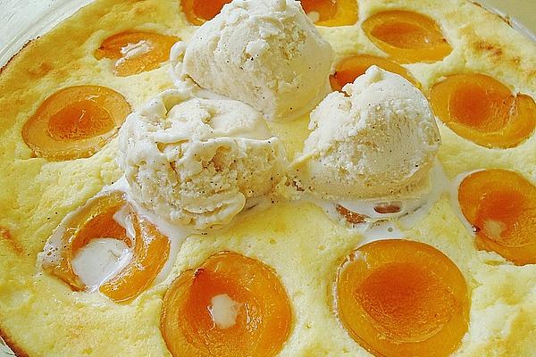 Apricot Gratin with Vanilla Ice Cream