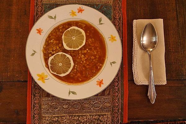 Armenian Lentil Soup with Anise, Onions and Lemon