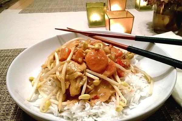 Asia Peanut Chicken with Rice