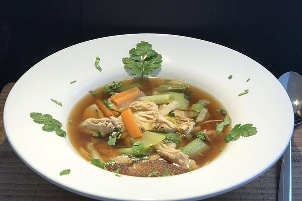 Asian Chicken Soup with Ginger and Coriander