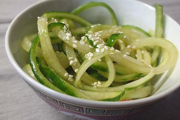 Asian Cucumber Noodle Salad, Sweet and Sour