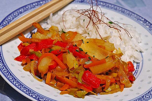 Asian – Hot Stir-fry Vegetables with Pineapple