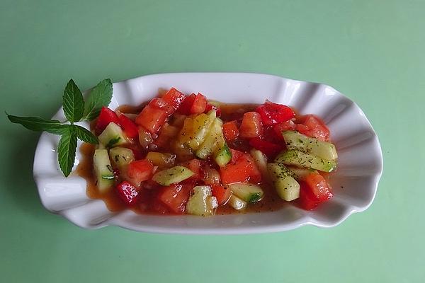 Asian Mango and Tomato Salad with Sweet Chilli Dressing