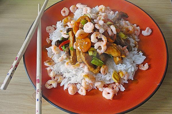 Asian Pan with Turkey and Prawns