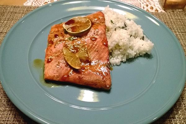 Asian Salmon on Lemon Rice