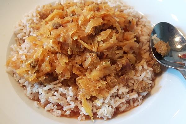 Asian Style White Cabbage with Rice