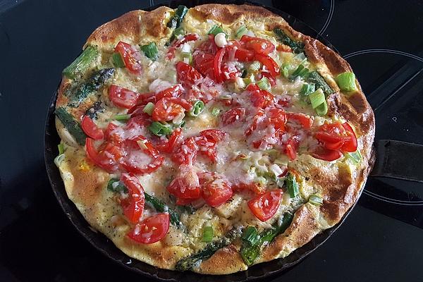 Asparagus Frittata with Tomato and Parmesan