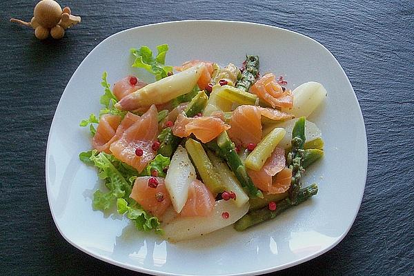 Asparagus Salad with Smoked Salmon and Pink Pepper