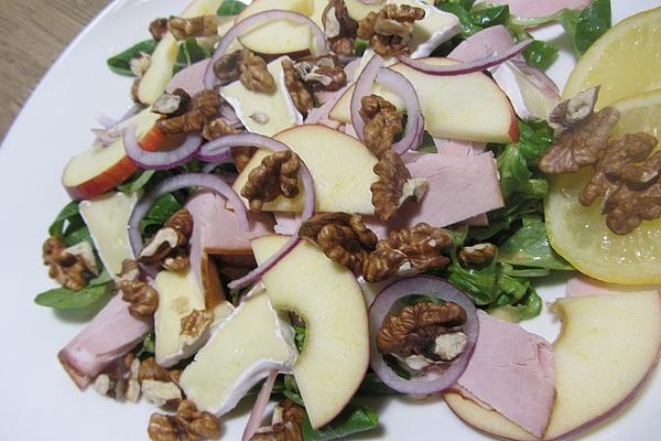Autumn Field Salad with Walnuts, Apples, Smoked Pork and Cheese