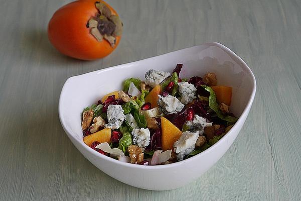 Autumn Salad with Sharon Fruit and Blue Cheese