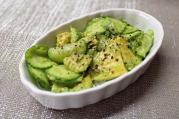 Avocado and Cucumber Salad with Lime Vinaigrette