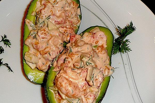 Avocado with Crayfish Tails