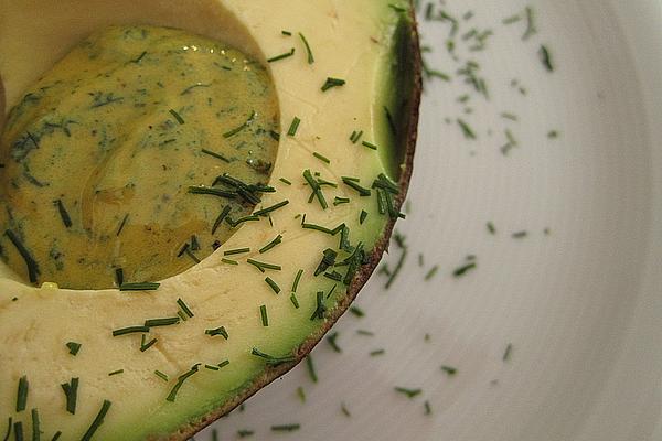 Avocado with Mustard and Dill Sauce