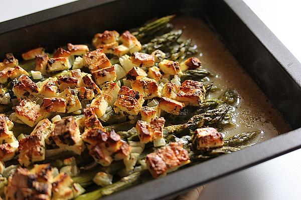 Baked Asparagus with Feta