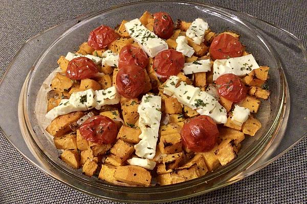 Baked Butternut Squash with Sheep Cheese