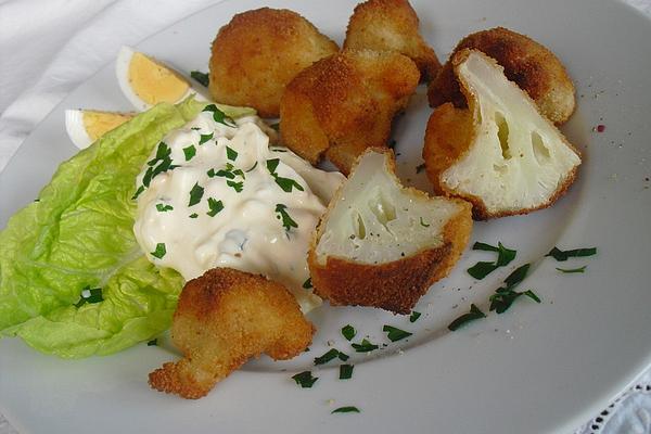 Baked Cauliflower with Egg and Herb Sauce