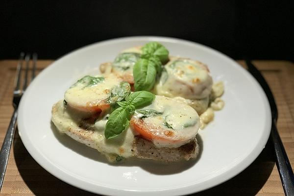 Baked Chicken Breast Fillet with Tomato and Mozzarella