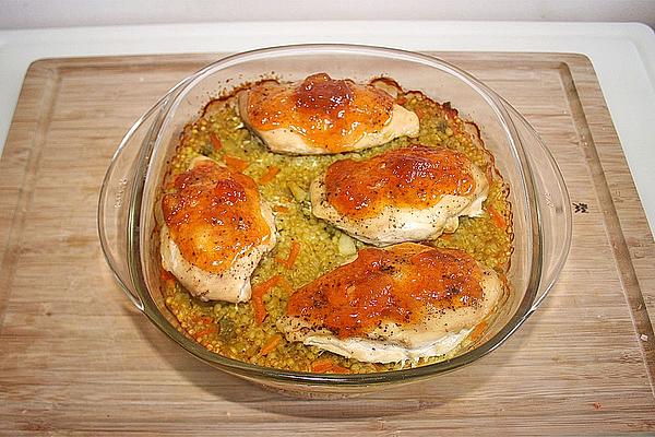 Baked Chicken Breast with Apple and Barley Barley