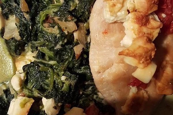 Baked Chicken Breast with Spinach and Feta