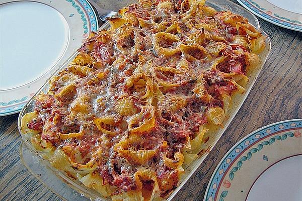 Baked Conchiglioni with Cheese Filling