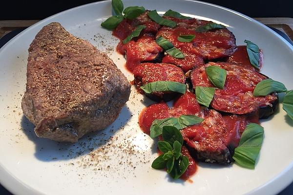 Baked Eggplant with Hip Steaks