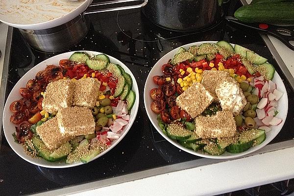 Baked Feta in Sesame Coating