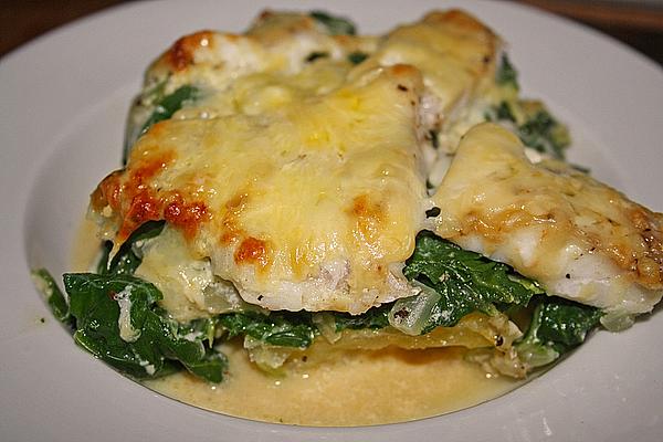 Baked Fish Fillet on Swiss Chard