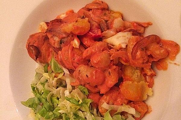 Baked Gnocchi with Herb Tomato Sauce and Mushrooms