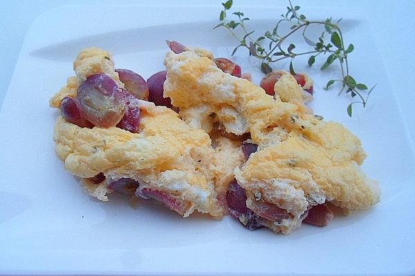 Baked Grapes with Cheese Foam