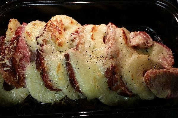 Baked Kaiser Roast with Pineapple and Cheese