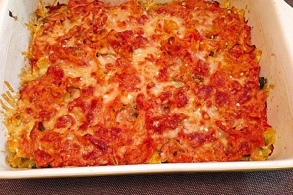 Baked Pasta with Cream Spinach