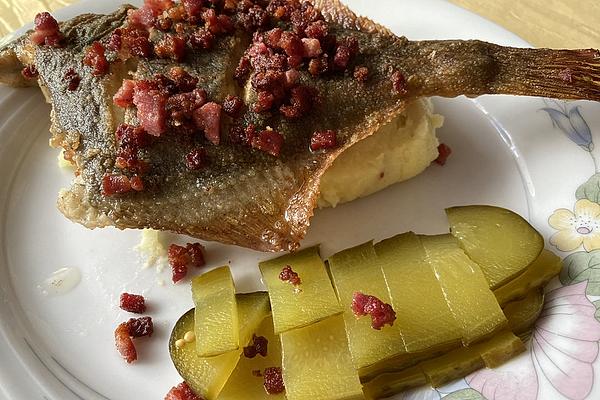Baked Plaice with Bacon Stick