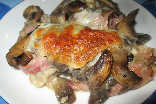 Baked Pork Fillet Wrapped in Ham with Mushrooms