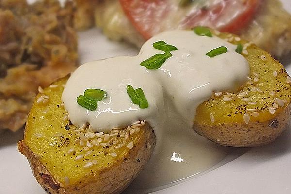 Baked Potatoes with Sour Cream Sauce