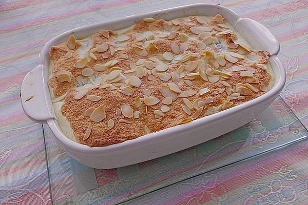 Baked Rice Pudding with Almond Meringue Topping