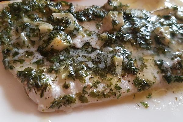 Baked Sea Bass Fillet with Garlic and Parsley