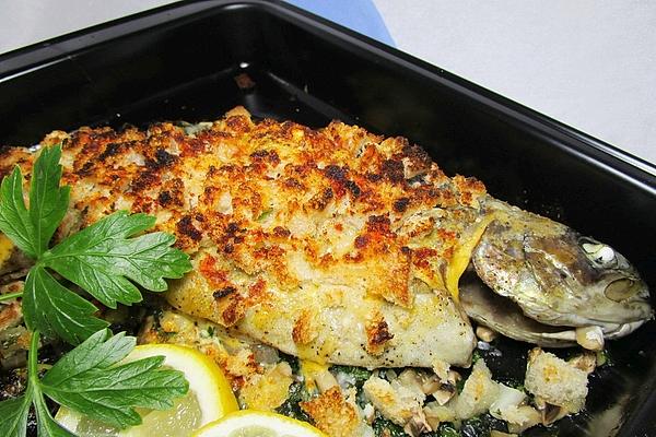 Baked Trout with Garlic and Mushrooms
