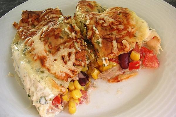 Baked Wraps with Corn and Kidney Beans