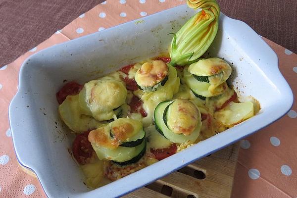 Baked Zucchini on Tomatoes