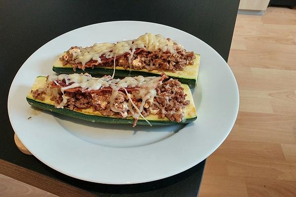 Baked Zucchini with Minced Meat and Sheep Cheese