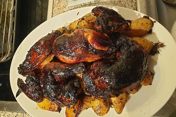 Balsamic Honey Chicken with Rosemary and Garlic Potatoes